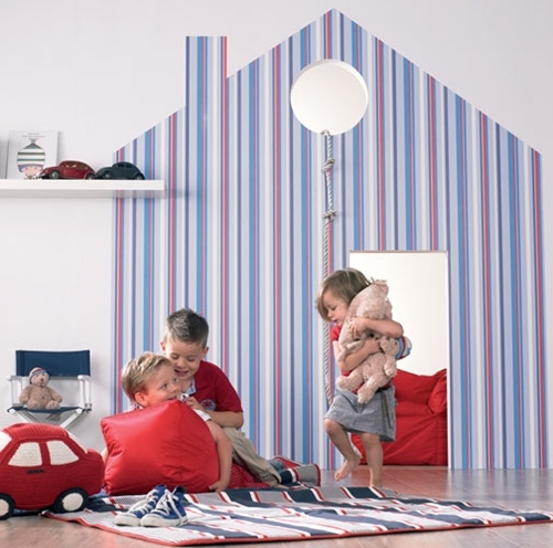 papel pared rayas intrade se Decoración infantil con papel pintado