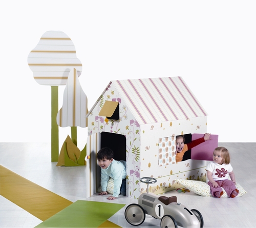 Casita caselio4 Nuevas ideas para decorar con papel pintado.