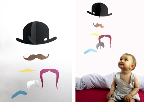 Móvil infantil Mr. Moustache mr moustache Móvil infantil Mr. Moustache