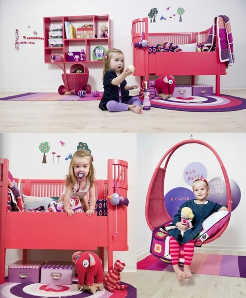 Muebles infantiles en frambuesa cuna sebra frambuesa Muebles infantiles en frambuesa