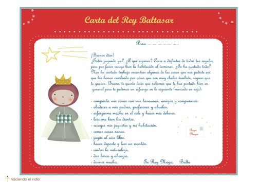 cartaBaltasar Cartas de los Reyes Magos para descargar