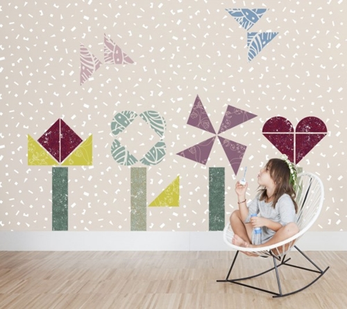 papeles pintados tres tintas Patchwork también en los papeles pintados: ¡Llega Patchwall!