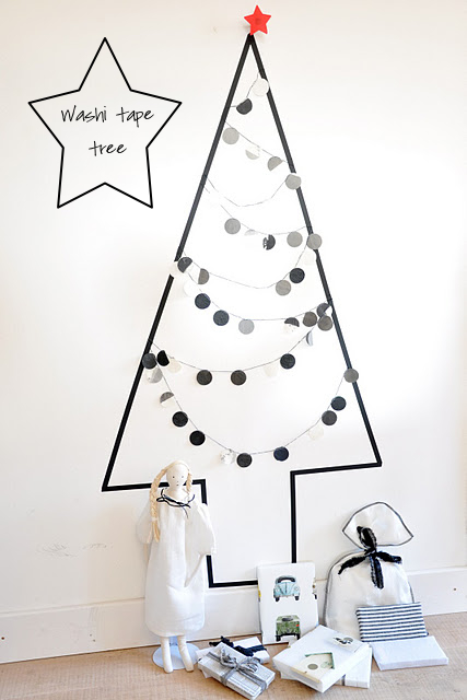 arbol pared navidad Arbol de Navidad Washi Tape