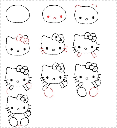como dibujar a hello kitty Como dibujar a Hello Kitty